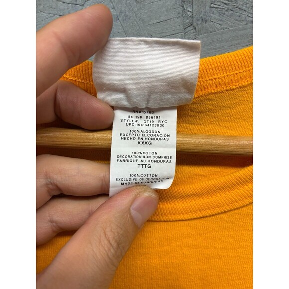 Champion Classic T-Shirt Men's 3XL Yellow Logo Embroidery Cotton Casual Tee - Picture 5 of 8